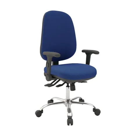 Multi-functional High Back Task Chair - Chrome Base - Folding Arms - Hamilton